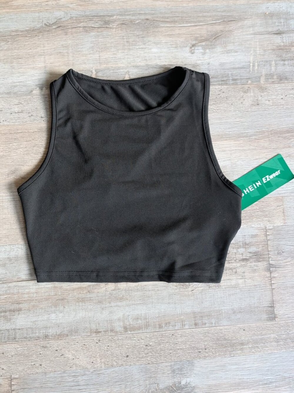 SHEIN EZwear Asymmetrical Cutout Crop Top - Black - Size XS